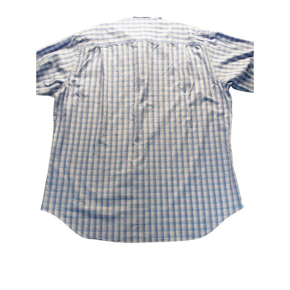 David Donahue Long Sleeve Blue/Pink Check Button Up Mens Dress Shirt 18 34/35 - Picture 4 of 8